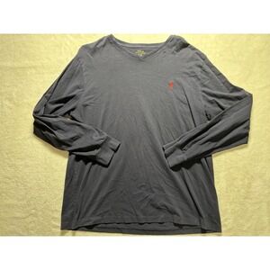 Polo Ralph Lauren Long Sleeve Cotton T Shirt Navy Blue Men's Size L